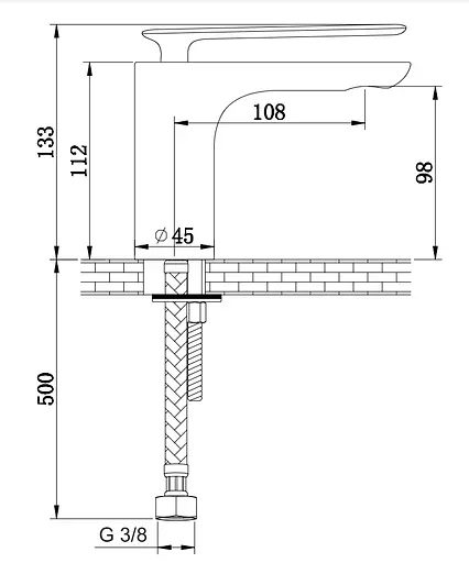 Смеситель для умывальника Kohlman Experience Grafit низкий QB100EG Графит - фото 2