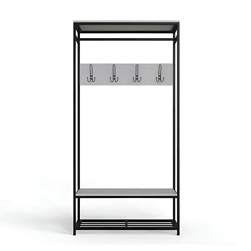 Вішалка модульна підлогова Ferrum-decor Треліс 15 180x90x38 чорний ДСП Білий 16мм (FRD-104361)