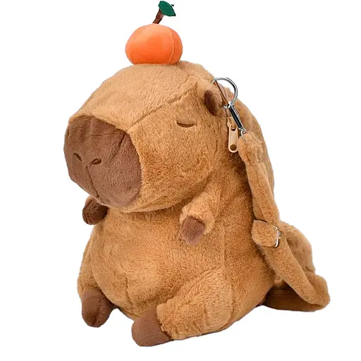 Рюкзак плюшевий Капібара, 30x20x22 см, 1 відділення, застібка-блискавка, YG0057 (В асортименті)