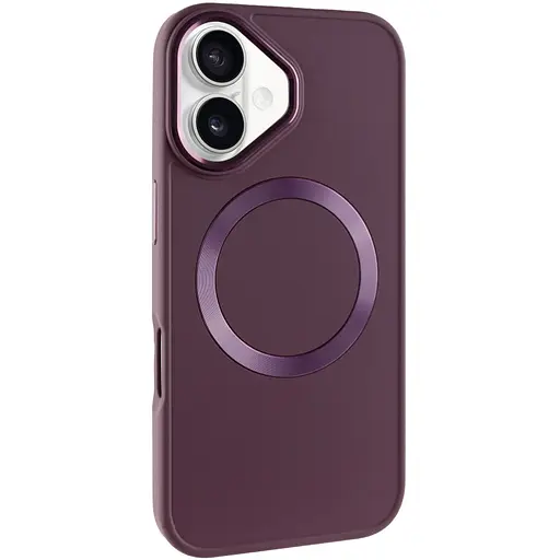 Чохол Epik TPU Bonbon Metal Style with MagSafe для Apple iPhone 16, 6.1 Бордовий/Plum - фото 1