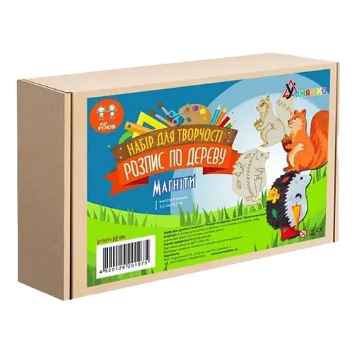 Набор детского творчества Роспись по дереву «Магниты-лесные жители» Умняшка РД-006 - фото 2