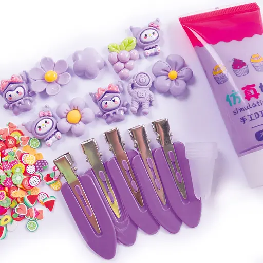 Набір для творчості Vladi Toys Клей з кабашонами. Заколки фіолетові (VT4600-01) - фото 2