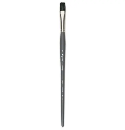 Кисть синтетика плоская Raphaël Softacryl, №16, длинная ручка (Франция)