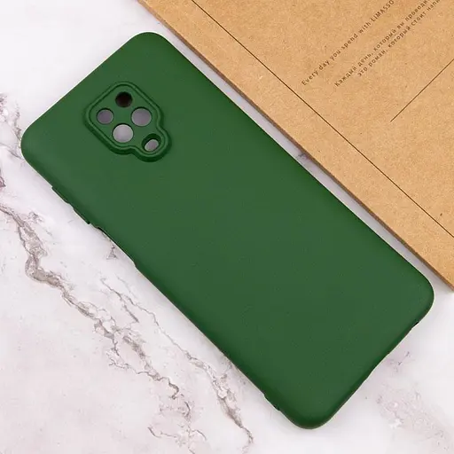 Чехол TPU GETMAN Liquid Silk Full Camera для Xiaomi Redmi Note 9s / Note 9 Pro / Note 9 Pro Max Зеленый / Dark green - фото 4