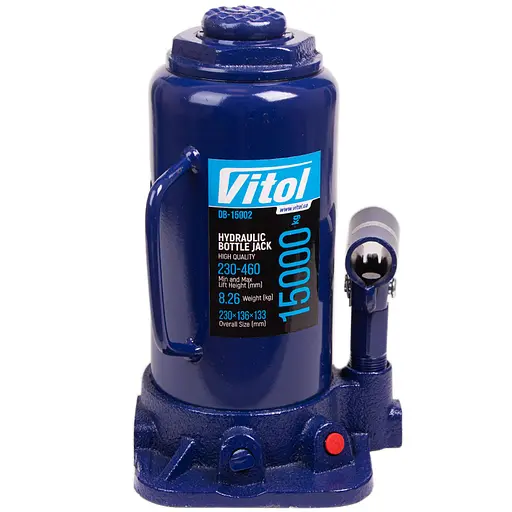 Домкрат гідравлічний телескопічний Vitol 15т 230-460 мм 9 кг в коробці (DB-15002) - фото 1