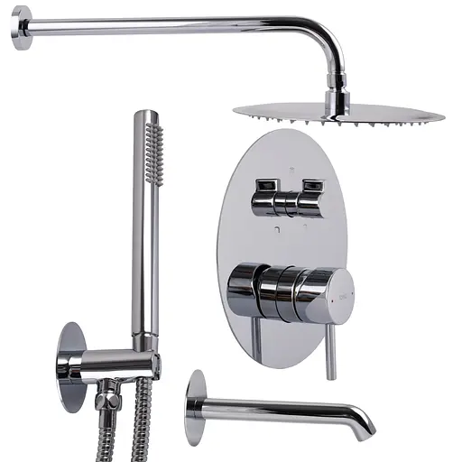 Душова система вбудована TOPAZ LOFT TLF 32115-H39-C змішувач для душа хромований з двома лейками - фото 4