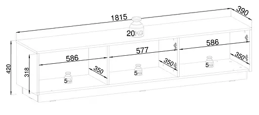 Тумба під ТВ Perfect Home Роял / Royal RTV180 3-дверна Бежевий (PFH-091293) - фото 3