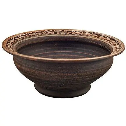 Миска для вареников 2 л керамическая (глиняная) с орнаментом