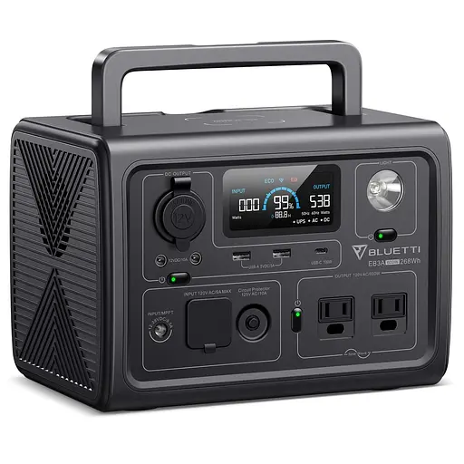 Набір - Зарядна станція Bluetti EB3A 600W 268Wh (USA версія 110V) + перетворювач напруги 110V / 220V