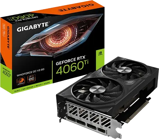 Видеокарта GeForce RTX 4060 Ti 8GB Gigabyte WindForce OC V2 (GV-N406TWF2OCV2-8GD) Б/У - фото 1