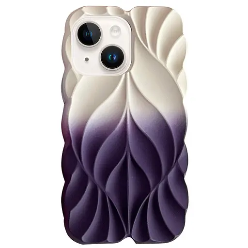 Чохол Epik TPU Leaf для Apple iPhone 15, 6.1 White/Purple
