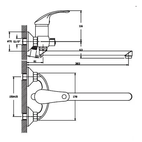 Змішувач для ванни Haiba FABIO 006 (HB0746) - фото 2