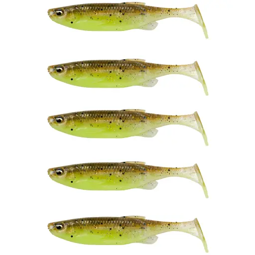 Силікон Savage Gear Fat Minnow T-Tail 130 мм 20.0g Green Pearl Yellow (5 шт/уп)