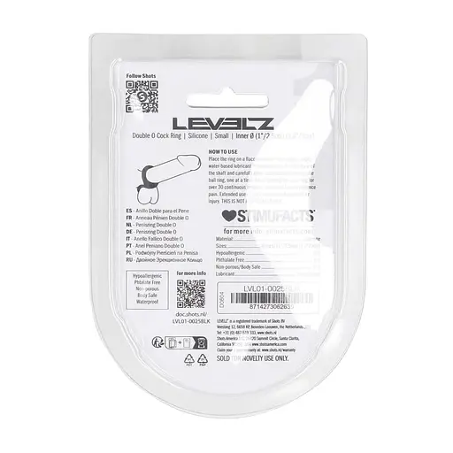 Эрекционное кольцо Levelz by Shots S (черный) - фото 12
