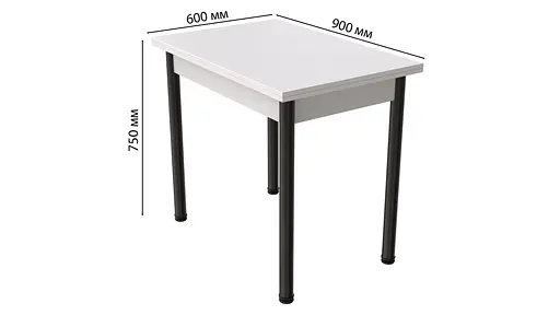 Розкладний обідній стіл-формер Берта Ferrum-decor 750x1200x900 Чорний метал ДСП Білий 16 мм (FRD-105171) - фото 6