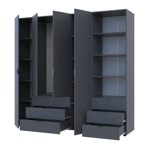 Шкаф для одежды Doros Гелар Графит 4ДСП с пеналом 215х49.5х203.4 (42005170) - фото 2