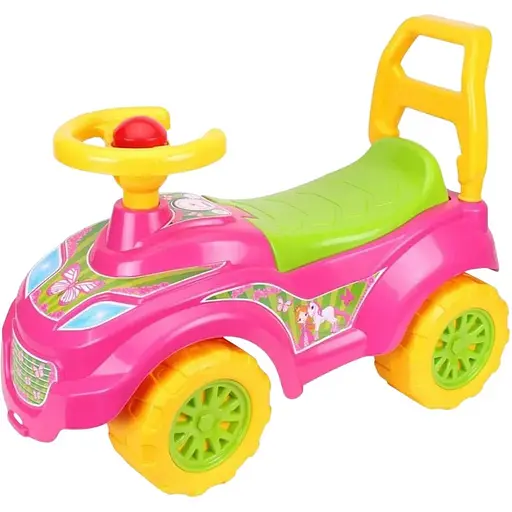 Каталка Technok Toys Принцесса 0793 машинка-толокар для девочек с багажником и звуковым сигналом розовая
