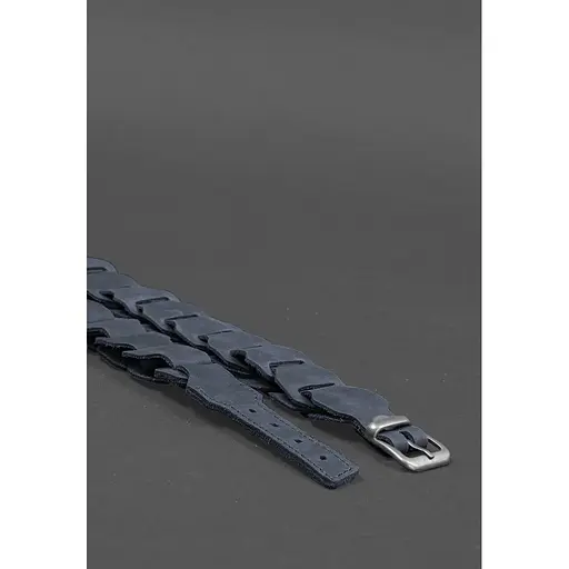 Женский кожаный бохо-ремень BlankNot Crazy Horse синий  - фото 5