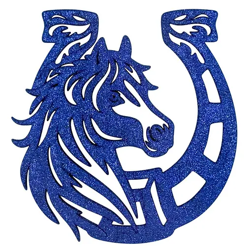 Елочная игрушка MIS LT Лошадь-подкова 11х11х0,5 см синий - фото 1