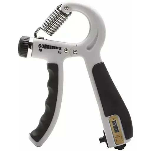 Еспандер кістьовий EasyFit (з лічильником) 5-60 кг для рук з регульованим навантаженням Чорно-сірий (EF-1905-B) - фото 1