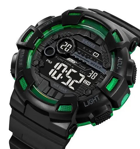 Часы мужские спортивные наручные Skmei 2110 (Черный с зеленым) - фото 6