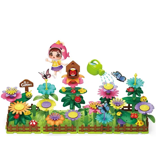 Конструктор Сад з квітами та комахами, CJ-2027A, 124 деталі