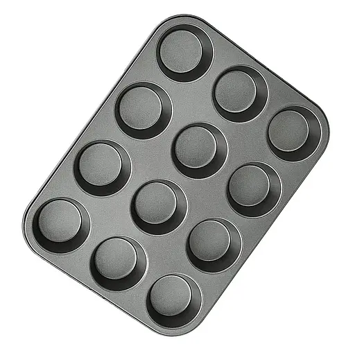 Форма для випічки кексів і мафінів на 12 комірок з антипригарним покриттям 35.5х26.5х3 см, A-plus Чорний 87116 - фото 7