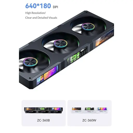 Вентилятор JONSBO ZC-360B 3in1 Black - фото 12