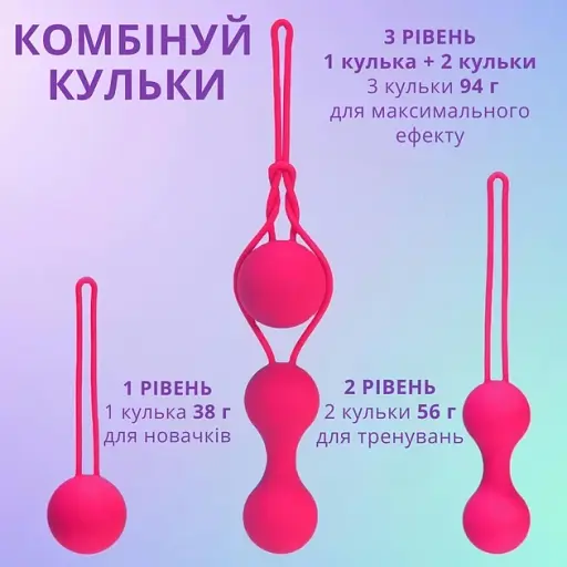 Набор вагинальных шариков I’MCUM Kegel Ball Силиконовые Фиолетовые 3 шт (IM-KGE001) - фото 8