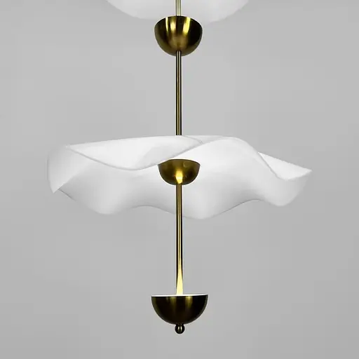 Латунный светильник с двумя волнистыми плафонами Ø 50 см | Ст. SGA3-500-2 AB | Line F - фото 2