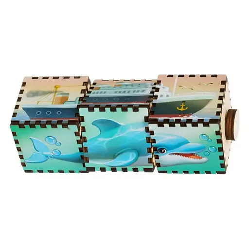 Деревянные кубики "Водный мир" Ubumblebees (ПСД179) PSD179 вращаются - фото 3