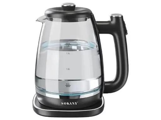 Электрочайник Sokany SK-09034 чайник с подсветкой 1.8 л Черный 1800 Вт - фото 1