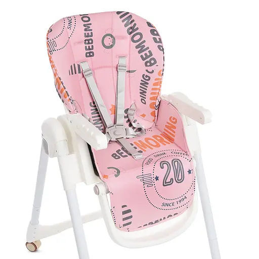 Стульчик для кормления Bambi M 5673-8 с принтом, экокожа, Pink  - фото 2
