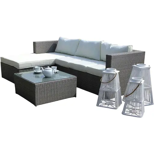 Садові меблі Chomik Garden Line Atrani сірий + бежеві подушки