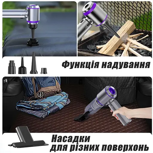 Автомобильный пылесос Suitu ST-6653 Pro мощный ручной мини беспроводной портативный - фото 9