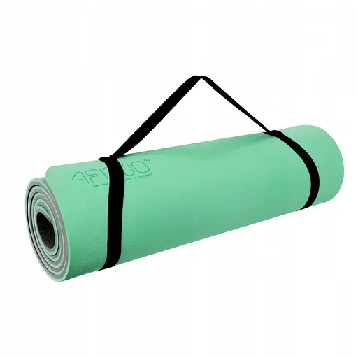Коврик (мат) для йоги и фитнеса 4FIZJO TPE 1 см Mint/Grey 4FJ0202 (P-5907739311917) - фото 3