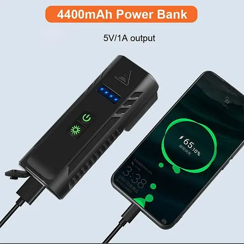 Велосипедный фонарь + power bank + звонок FY-336-4T6 microUSB (3+4 режима и 5 звонков) - фото 4