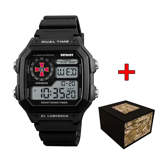 Наручные часы мужские 010BKSU ЗСУ Чорные + Коробка. Patriot acs0031026