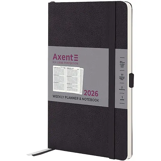 Щотижневик Axent 2026 Partner Soft Skin 125 x 195 мм чорний (8509-26-01-A)