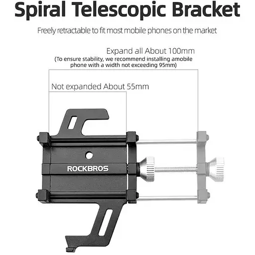 Велодержатель для телефона RockBros универсальный крепление на руль алюминиевый - фото 3