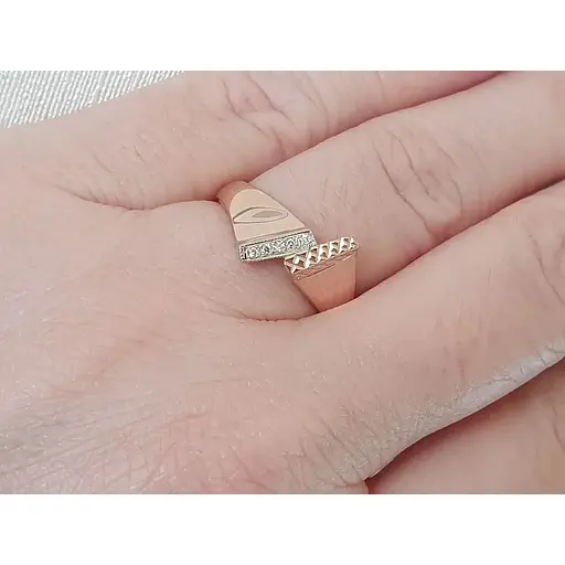 Золотое кольцо с бриллиантами. 841402 17 - фото 6