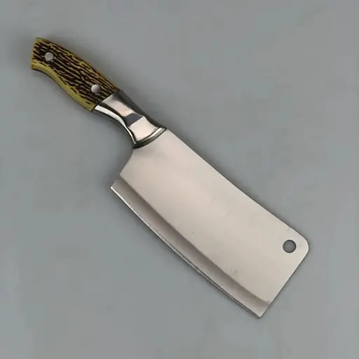 Тесак сокира сікач кухонний для обробки рубки м'яса кісток з нержавіючої сталі з кістяною ручкою 27x7 см, Kitchen Master 85709 - фото 6