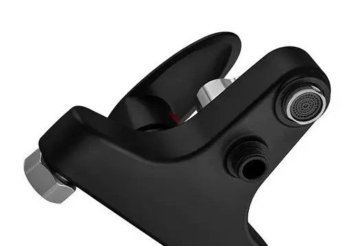 Смеситель для ванны Plamix CEZAR-009 EURO SET Matte black, со шлангом, лейкой и кронштейном (PM0693) - фото 5