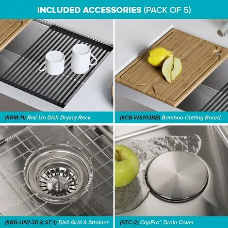 Кухонная мойка Kraus Kore KWF410-30, Нержавеющая сталь - фото 5