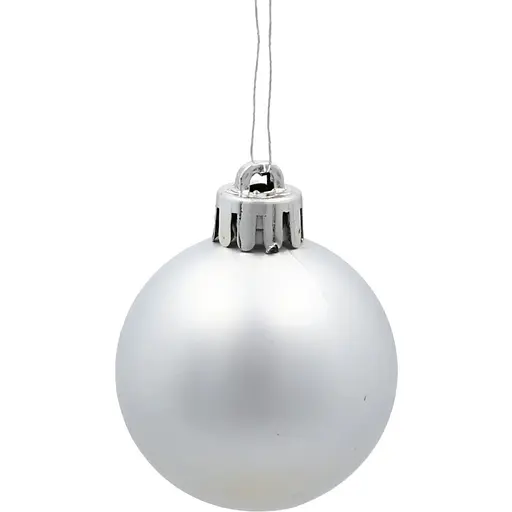 Комплект елочных шариков Chomik пластиковые 4 см серебристые 16 шт. (GIF3856) - фото 3