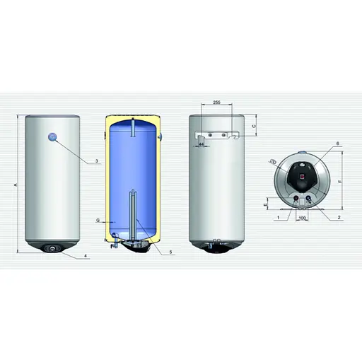 Водонагреватель Eldom Eureka 80 SLIM 2x1.0 kW WV08039D - фото 6