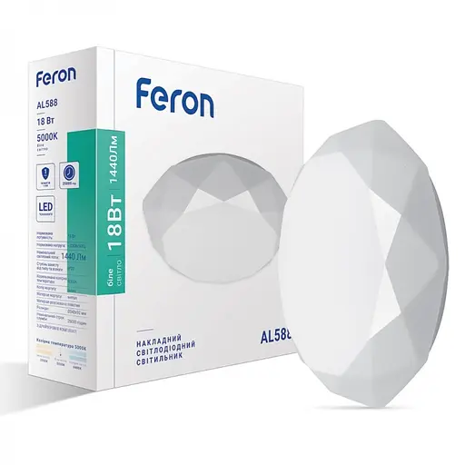 Светильник светодиодный Feron AL588 накладной 18W 5000K (40192) - фото 2