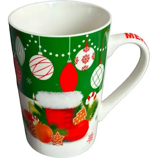 Чашка новогодняя Tanto T3696-3 керамика в подарочной упаковке 350 мл Зеленая - фото 1