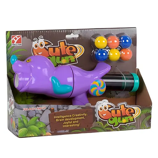 Іграшковий помповий пістолет-собака 5007 D з 6 м'якими набоями, фіолетовий - фото 3