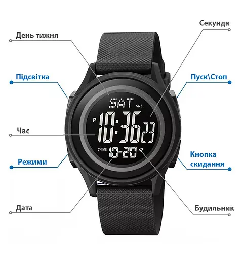 Наручний годинник чоловічий Skmei 1893 Black Black, 1893BKBK (18471) - фото 4